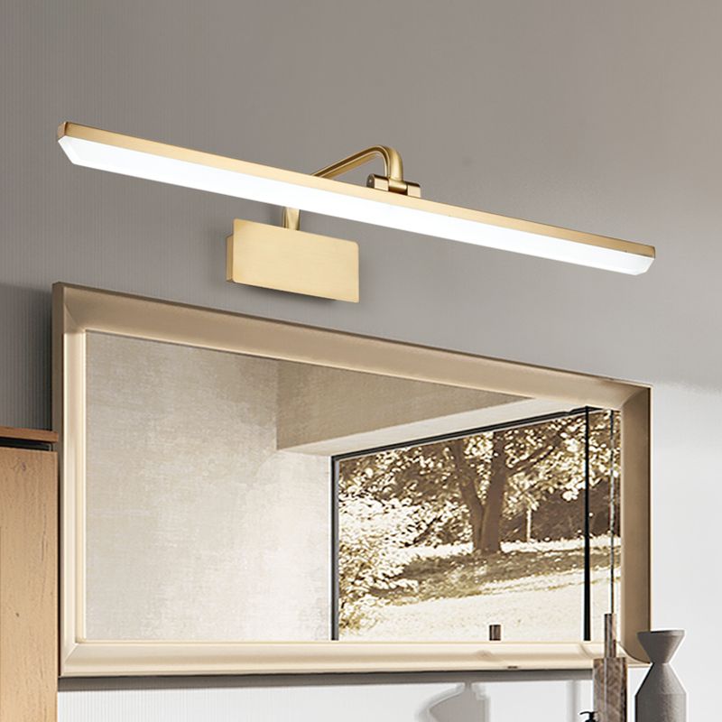 1-Light Modern Style Vanity Lamp Linear Metal Flush Mount Wall Sconce in Brass