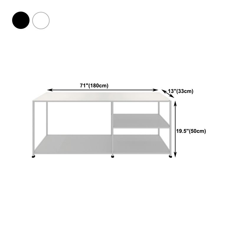 Industrial Metal TV Stand Open Storage TV Stand Console with Open Shelving