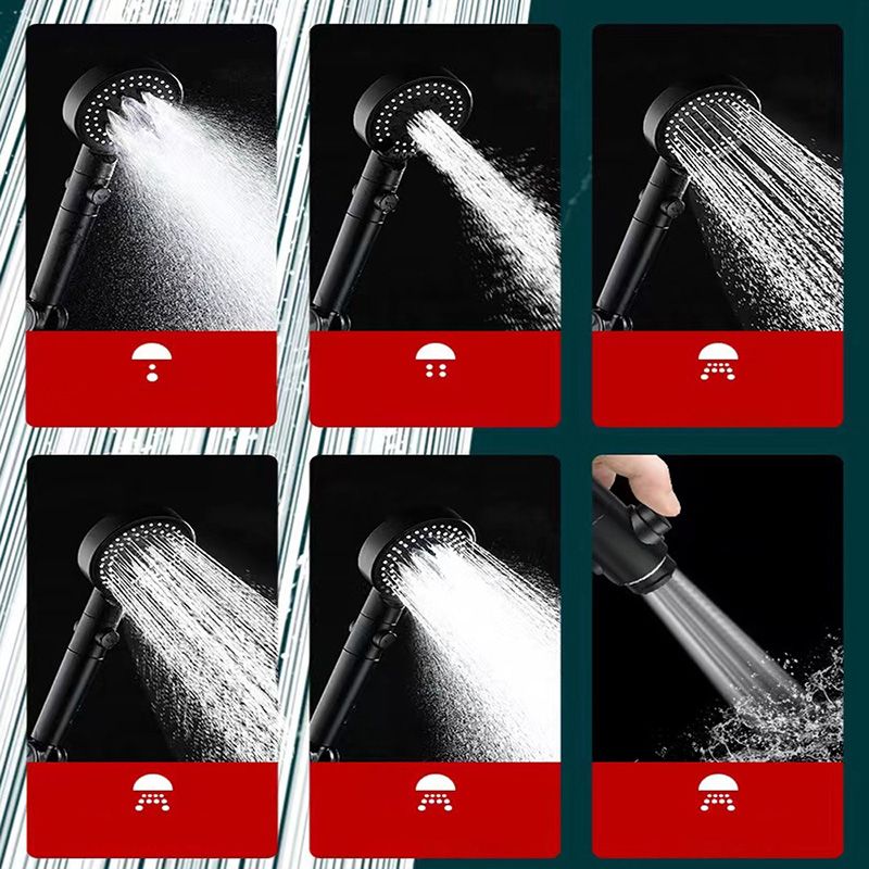 Round Handheld Shower Head Plastic Adjustable Spray Pattern Spray Head for Home