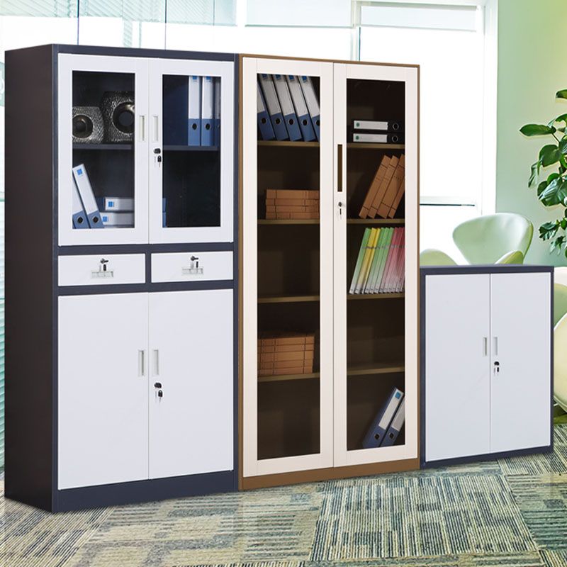 Contemporary File Cabinet Steel Frame Vertical File Cabinet with Key Lock