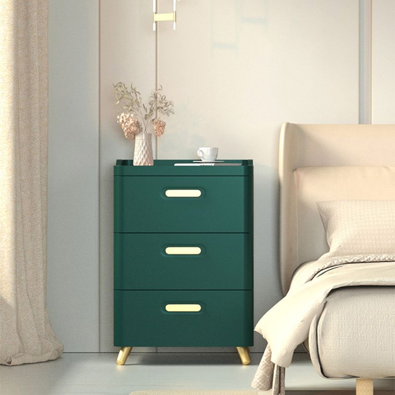 Glam Imitation Wood Night Table Drawer Storage Legs Included Bed Nightstand