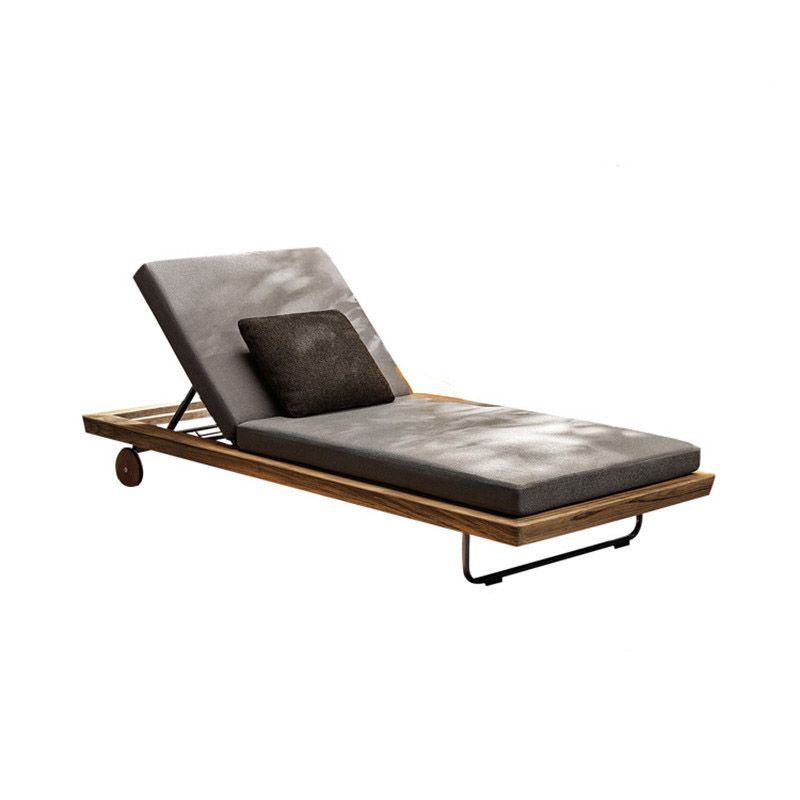 Minimalist Outdoor Patio Sofa Wood & Metal Frame Patio Sofa with Cushion