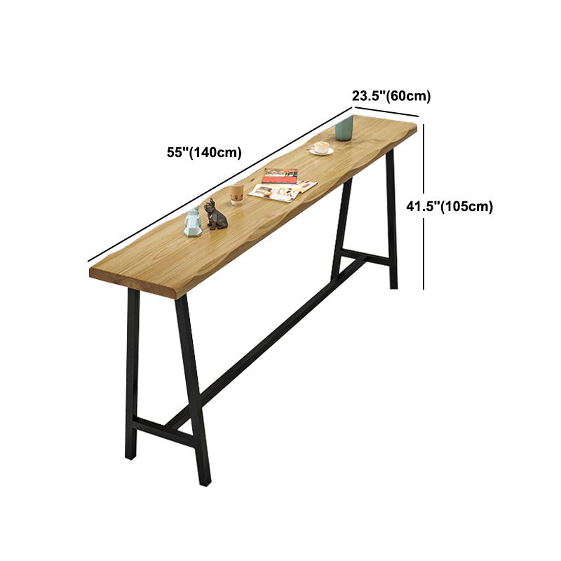 Natural Solid Wood Cocktail Bar Table Coffee Shop Footrest Counter Table