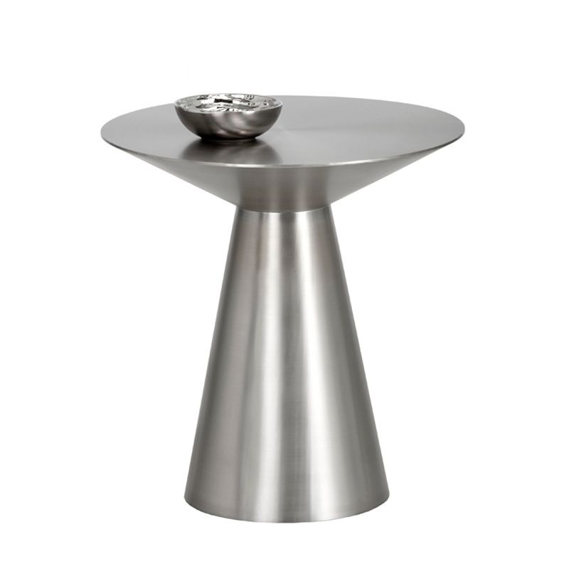 19.6"/21.6"/27.5" Tall Pedestal End Table Stainless Steel Round Side End Table