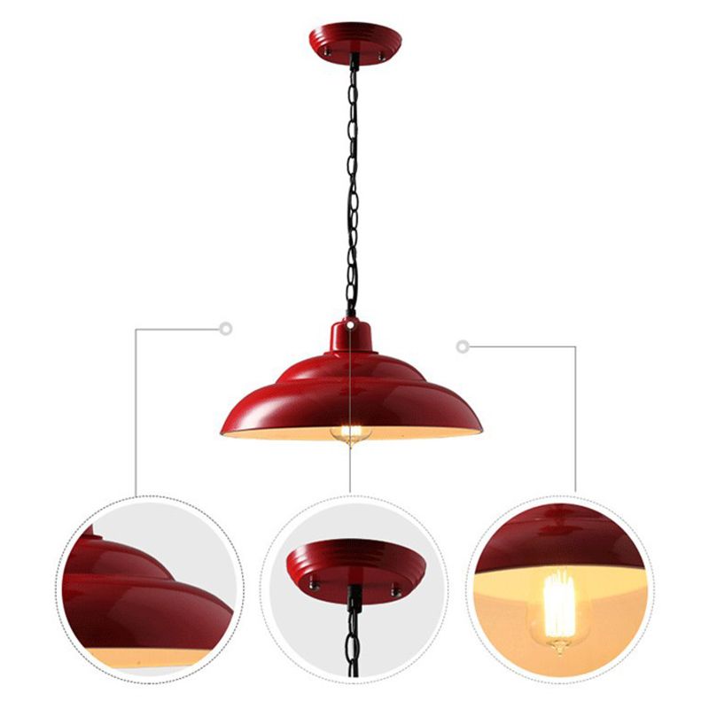 Lacquered Hanging Ceiling Light Industrial Metal Restaurant Pendant Light Fixture