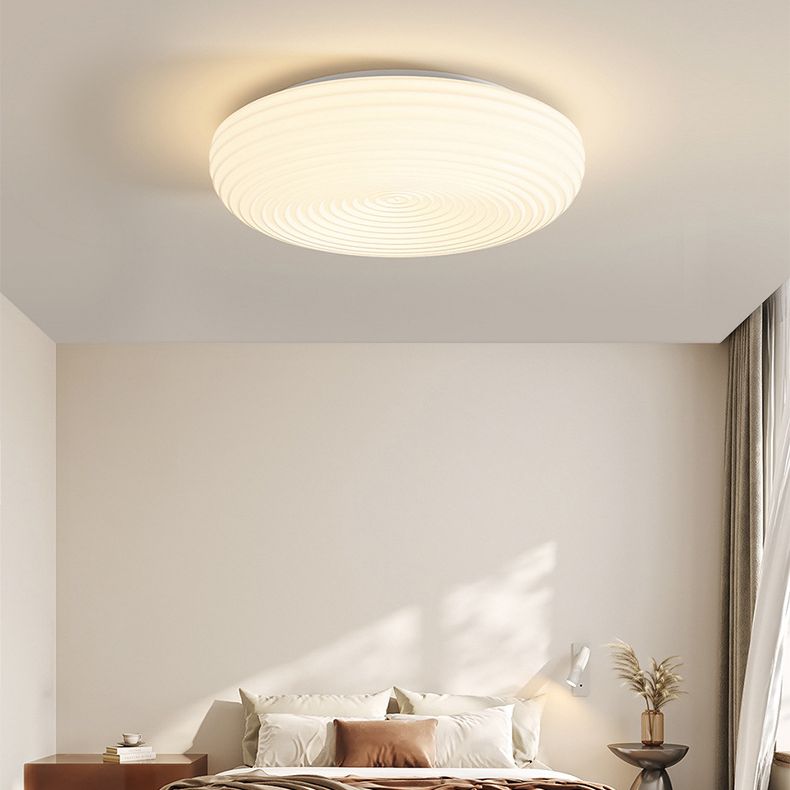 LED Contemporary Ceiling Light White Shaded Flush Mount Lighting for Room