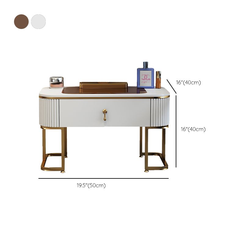 Glass Glam Vanity Dressing Table Bedroom Vanity Dressing Table with Drawer