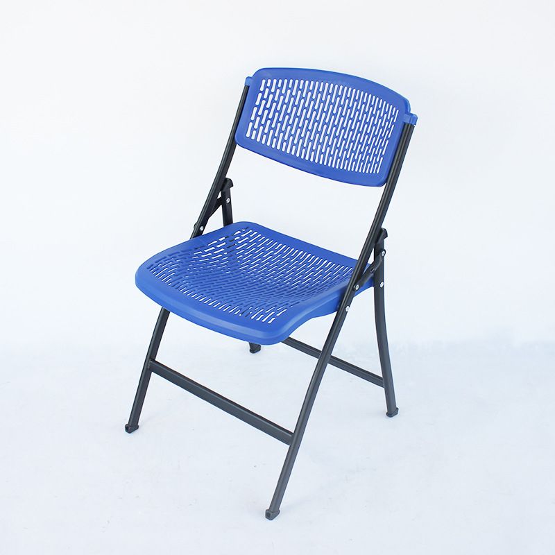 Modern Plastic Office Chair with Metal Frame Armless Conference Chair