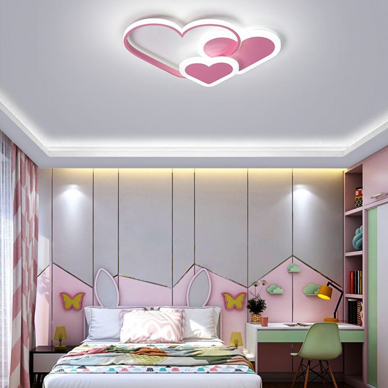 Modern LED Lamp Nordic Flush Mount Light Fixture with Acrylic Shade for Children's Room