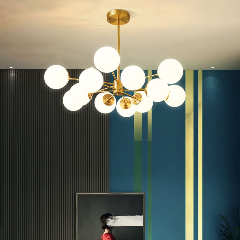 Frosted Glass Shade Chandelier Modern Chandelier for Living Room Bedroom