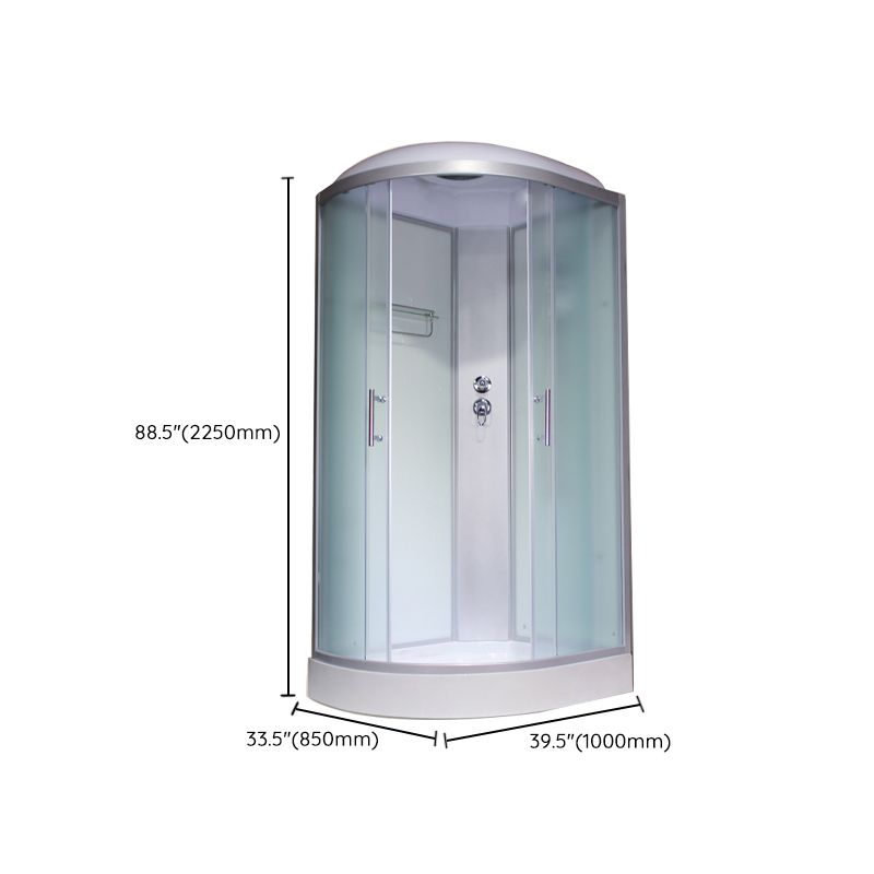 Corner Tempered Glass Shower Stall Home Round Double Sliding Shower Stall