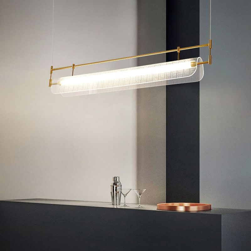 Single Contemporary Black/Golden Island Lighting Metal Ceiling Light for Dining Room