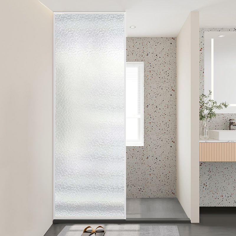 Fixed Shower Screen White Full Frame Tempered Glass Shower Door