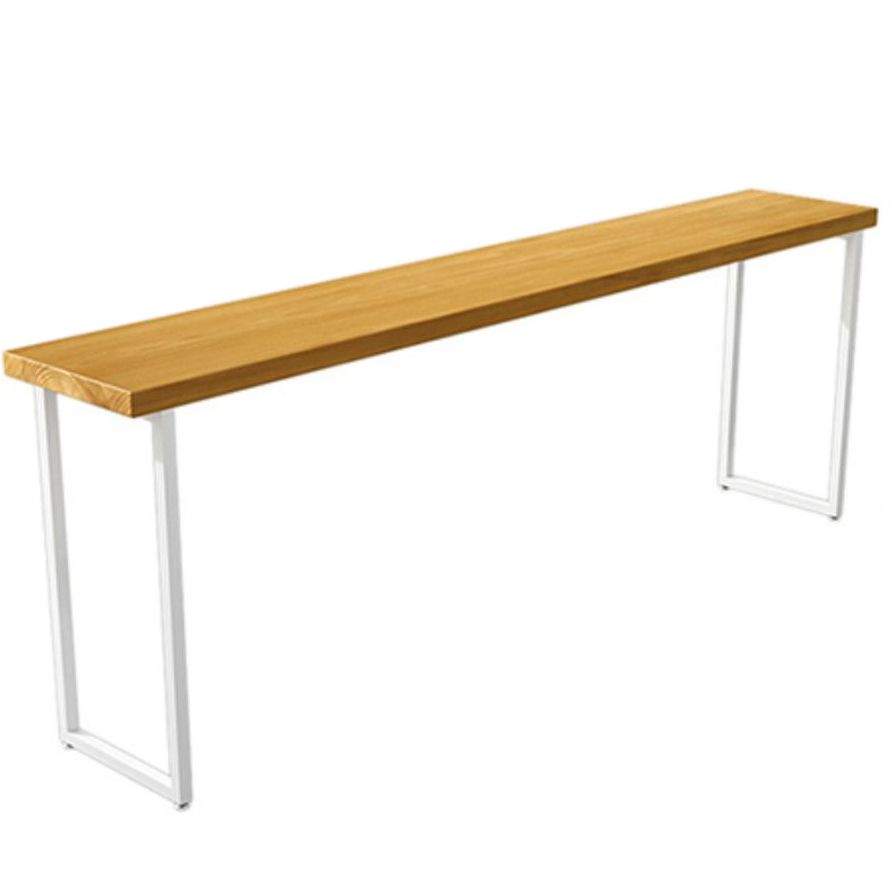 Rectangle Bar Dining Table Modern Bar Table with Sled Base in White