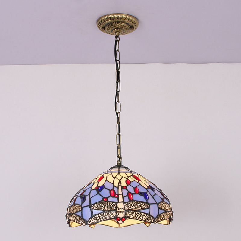 Tiffany handgemaakte gebrandschilderd glas hangende lamp libel hangende hanglamp