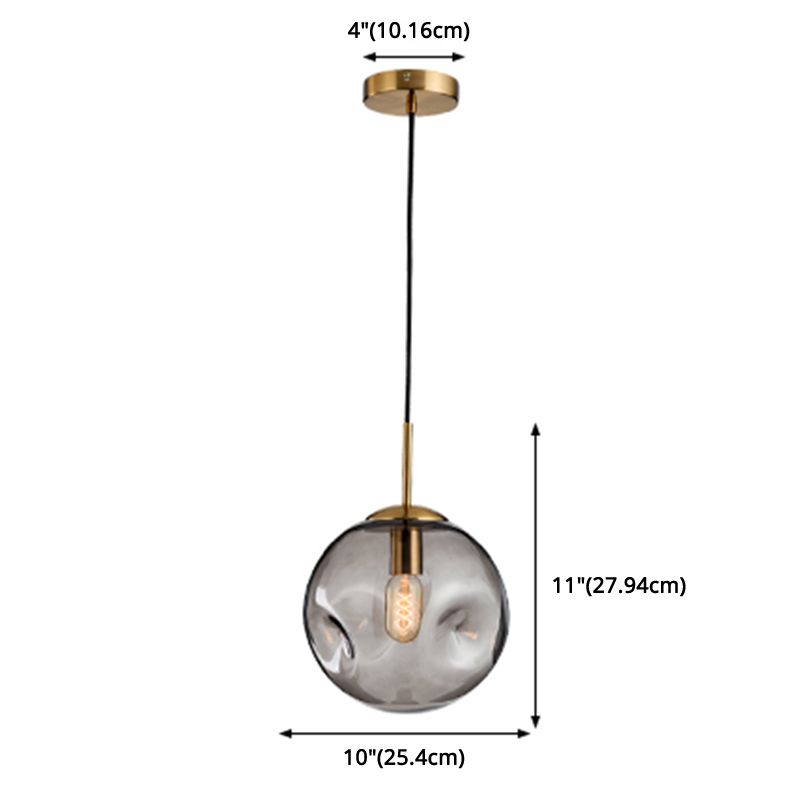 Boule de verre irrégulière 1 lumière mini pendentif éclair