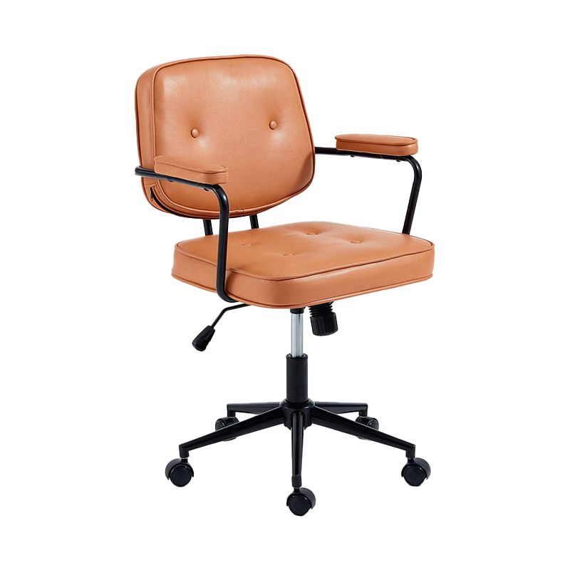 Modern Fixed Arms Office Chair Leather Management Office Chair