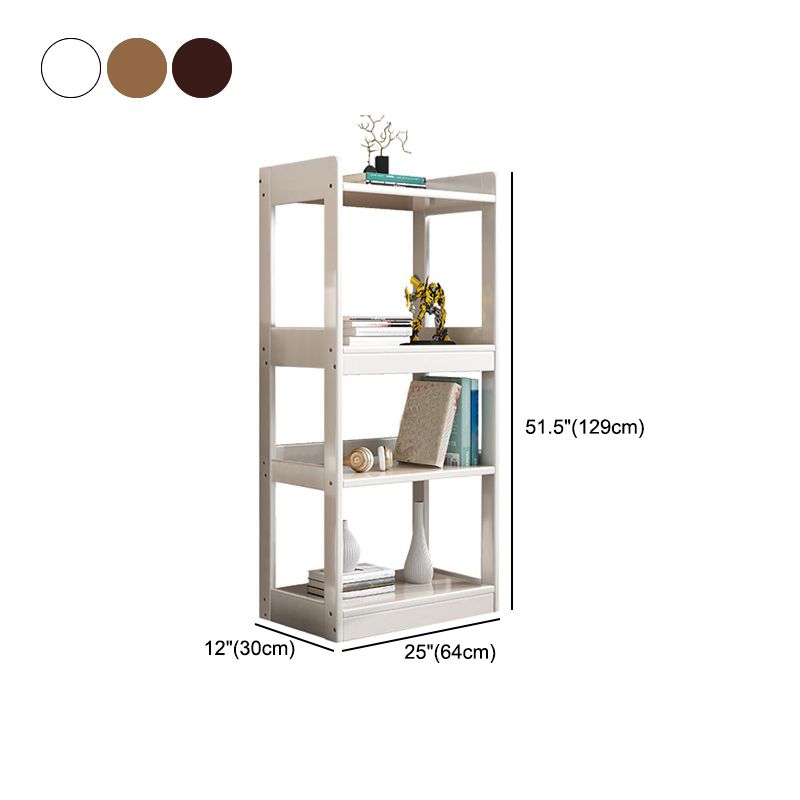 Contemporary Rubberwood Bookshelf Open Back Bookcase for Home Office