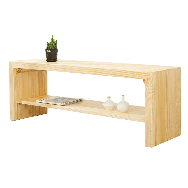 13.65-inch W Solid Wood Bench Modern Bedroom Seating Bench in Natural