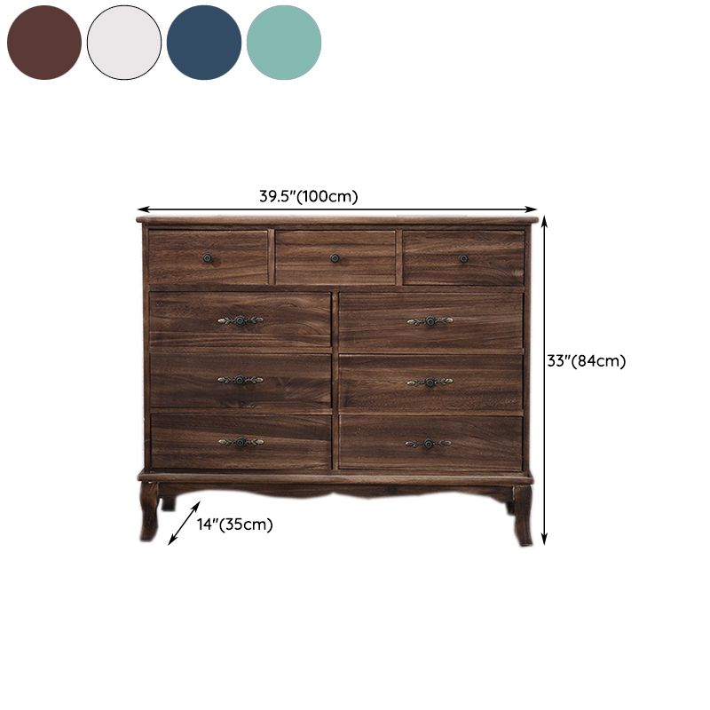 Nautical Storage Chest Bedroom Solid Wood Chest with Drawers