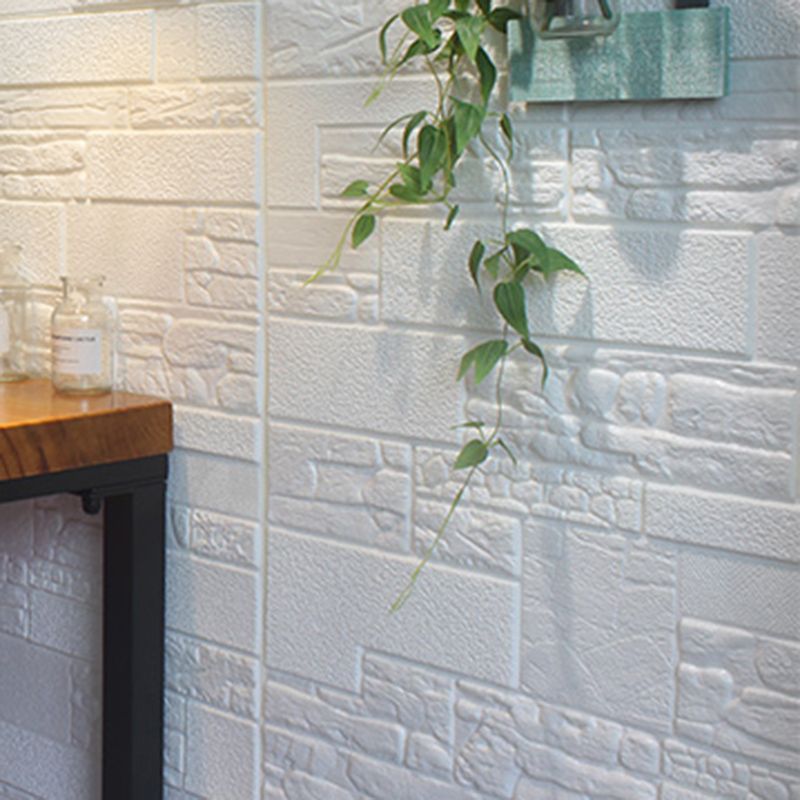 Modern Wall Tile PVC 3D Embossed Peel and Press Waterproof Indoor Wall Panel