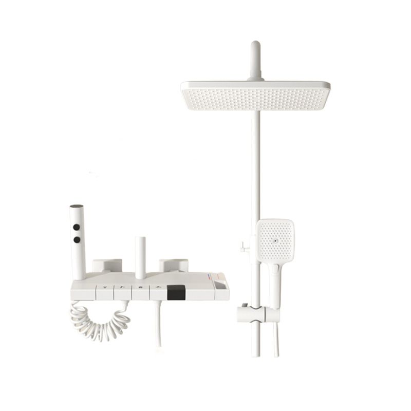 Wall Mount Shower Set Square Shower Arm Adjustable Spray Pattern Shower Set