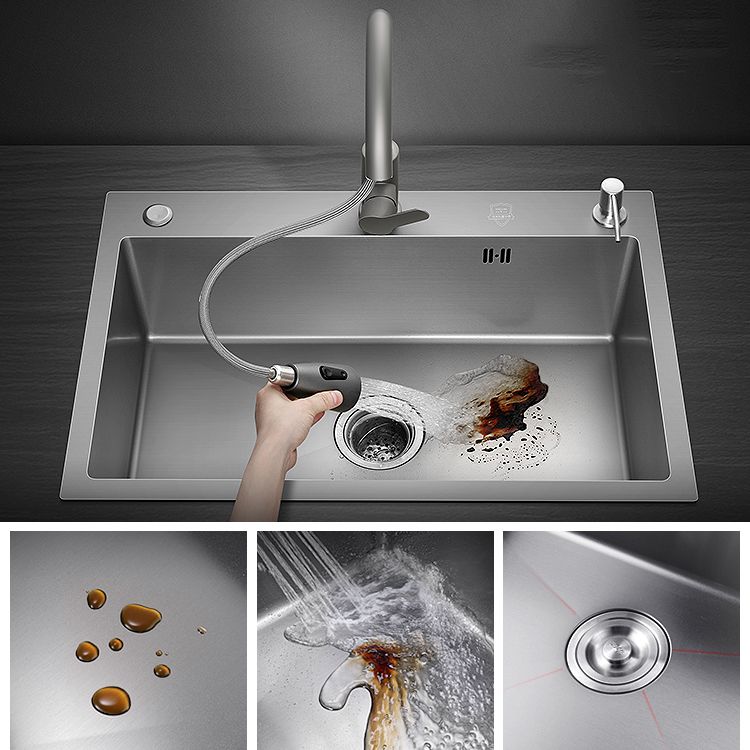 Modern Style Kitchen Sink Stainless Steel Kitchen Sink with Drain Strainer Kit