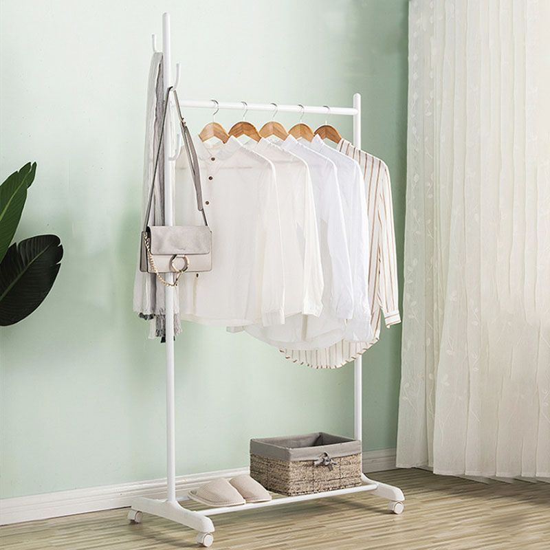 Contemporary Metal Coat Hanger Standing Storage Shelving Coat Rack with Coat Hooks