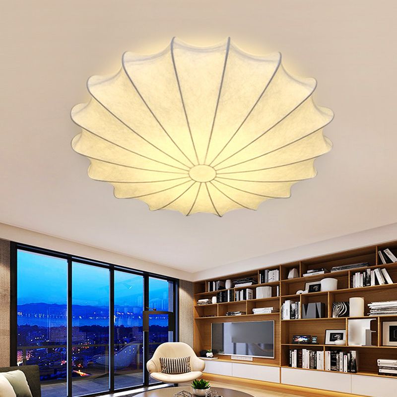 Nordic Style White Ceiling Light Iron Round Shape Ceiling Lamp for Bedroom