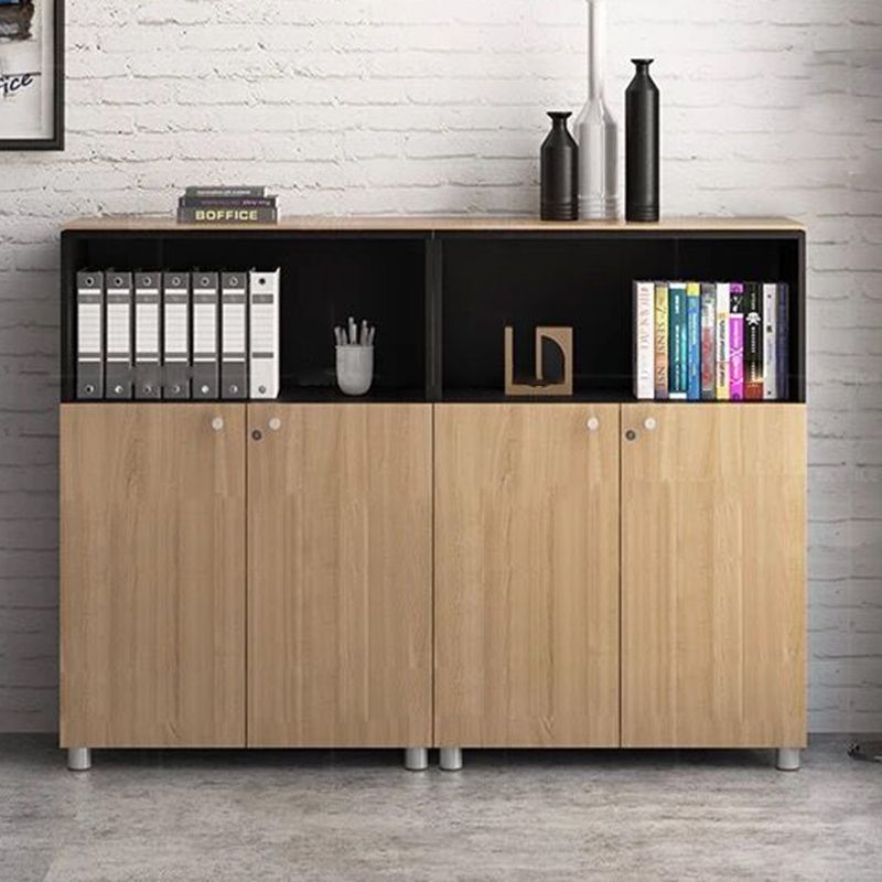 Contemporary File Cabinets Solid Wood Frame Key Lock Vertical File Cabinet Office