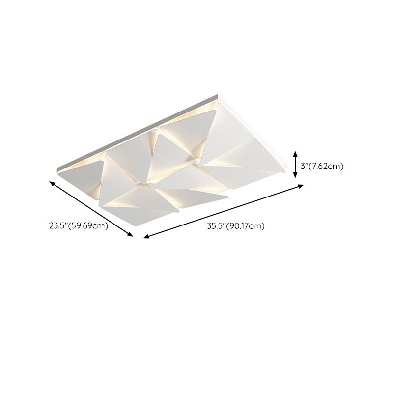 Metal LED Modern Flush Mount Rectangle Shape Ceiling Light with Acrylic Shade for Bedroom