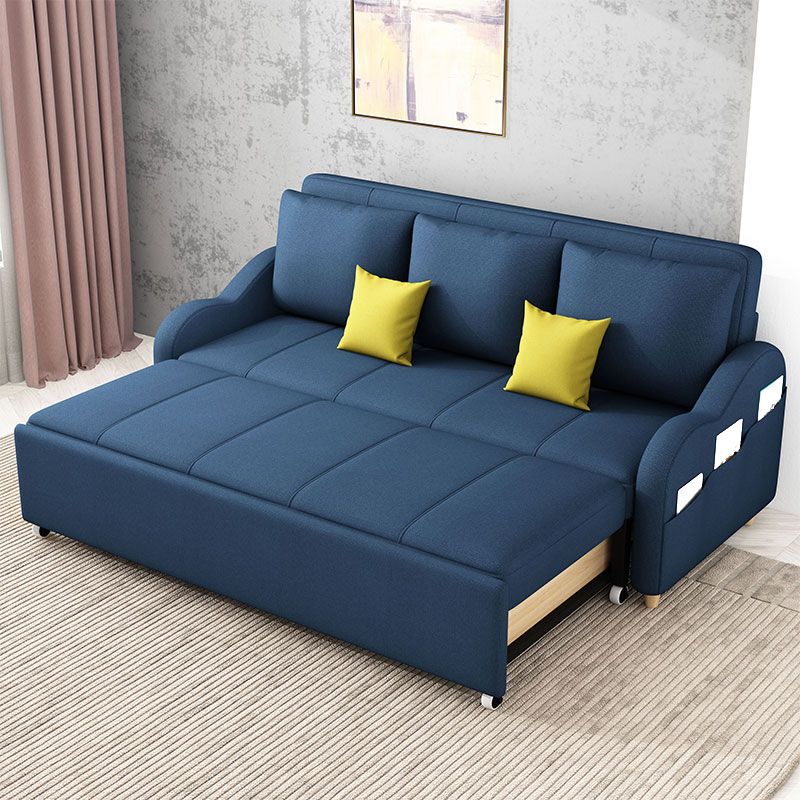 Linen Contemporary Sloped Arm Sofa Bed Foldable Sofa for Living Room, Apartment