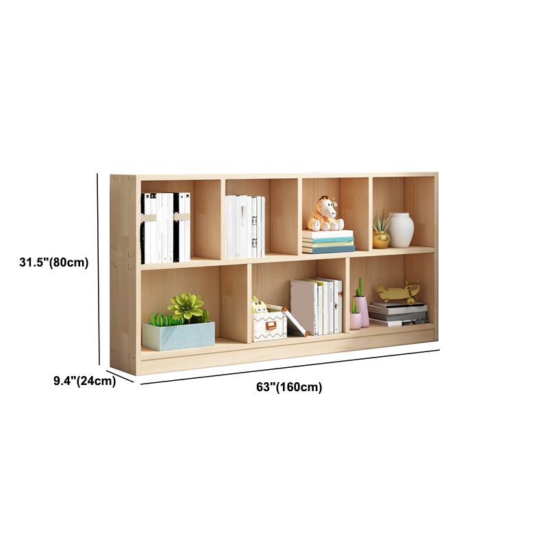 Contemporary Shelf Bookcase Wooden Closed Back Bookshelf for Home