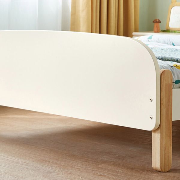 White Wooden Standard Bed Contemporary Mattress Included Bed with Storage