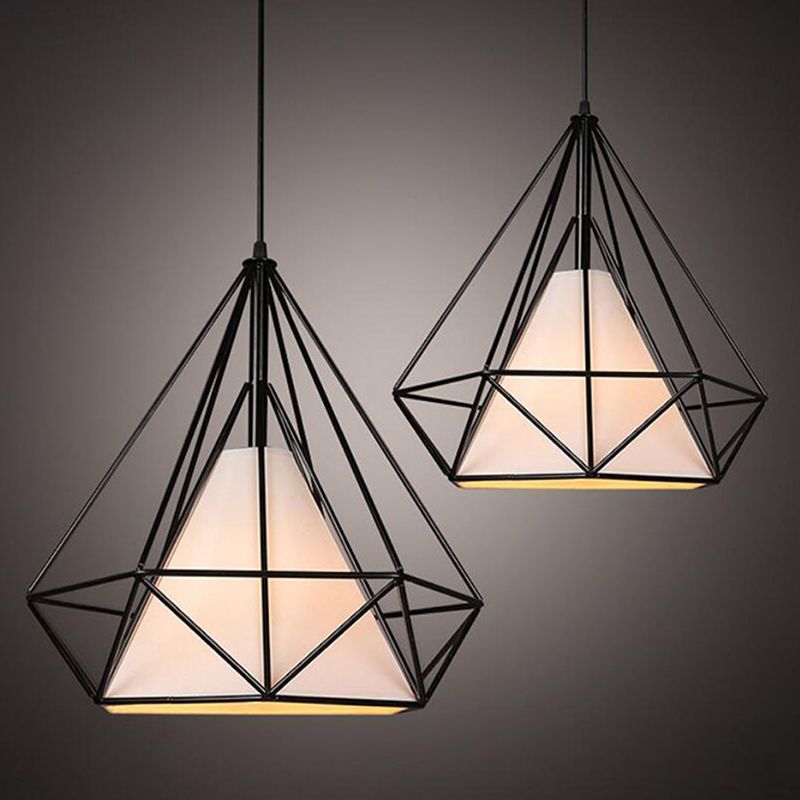 3-Lights Geometric Multi Pendant Light Fixture Industrial Metal Multi-Pendant