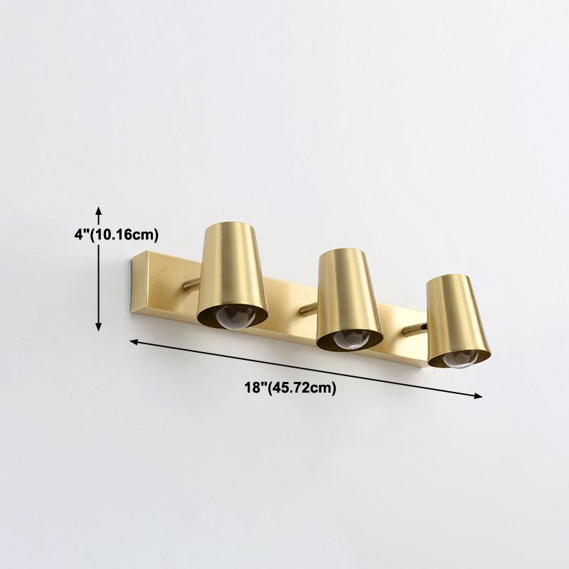 Metal Geometric Wall Sconce Modern Multi-Lights Mirror Wall Lighting Fixture in Brass