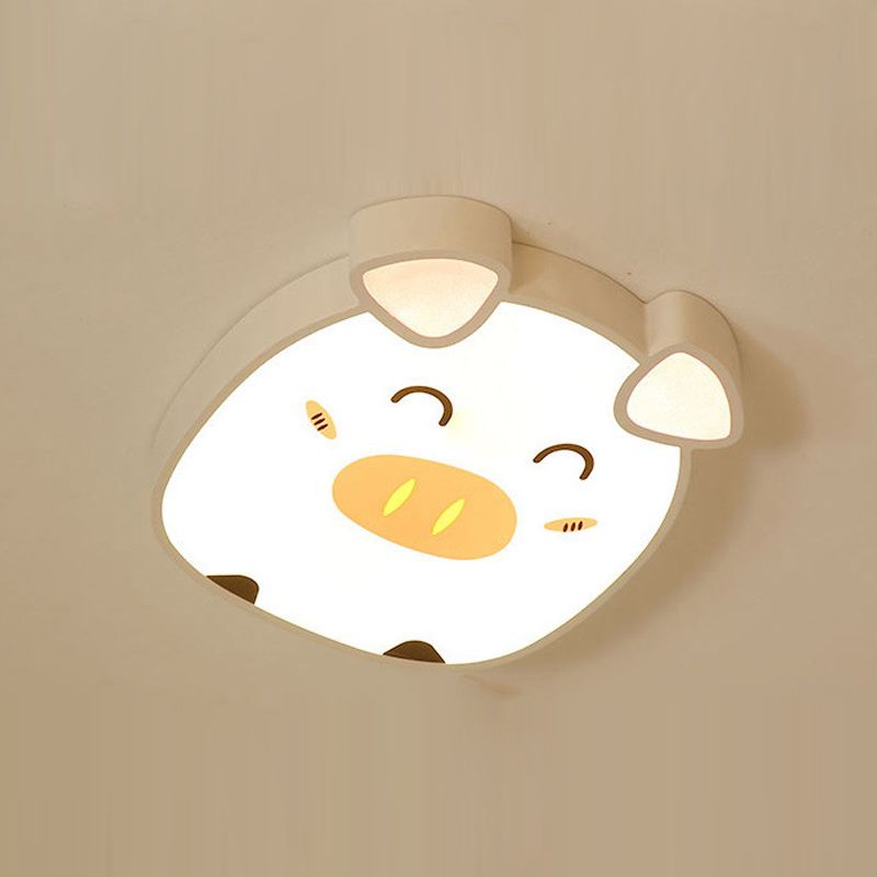 Cartoon Animal Flush Ceiling Light Children's Bedroom LED Flush Mount Light Fixture