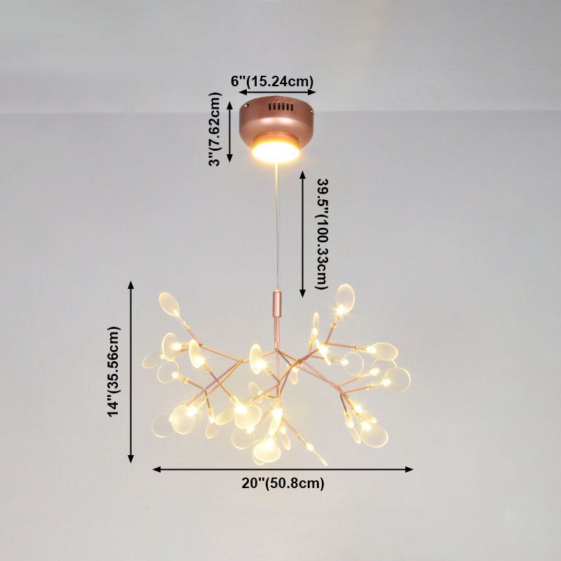 Lampade del lampadario Glowworm Lights moderni a sospensione a sospensione con ombra acrilica