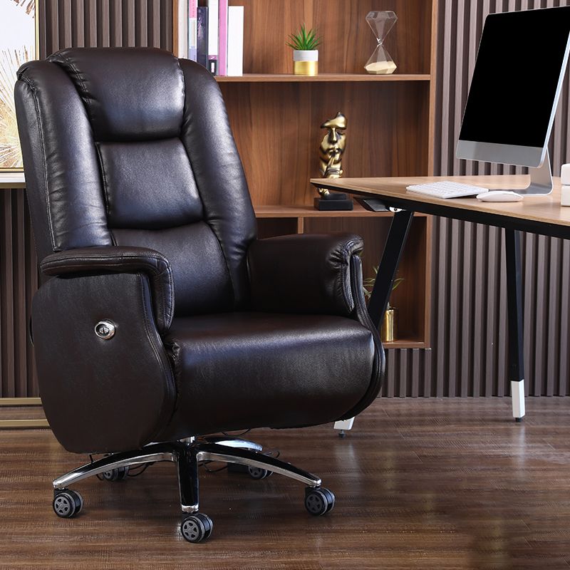 Swivel Manual Standard Recliner Solid Color Faux Leather Recliner Chair