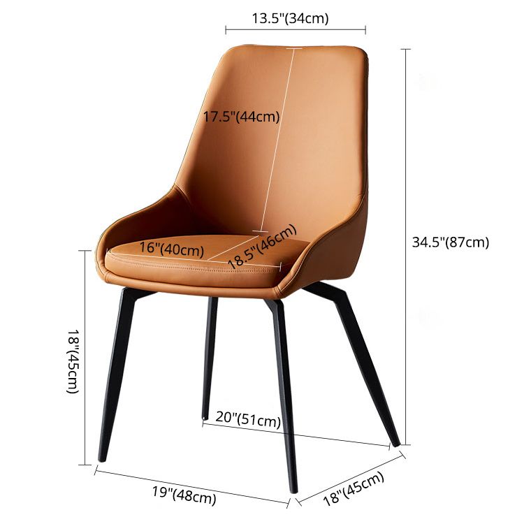 Contemporary Style Leather Dining Chair of 18" Wide Parsons Chair for Home