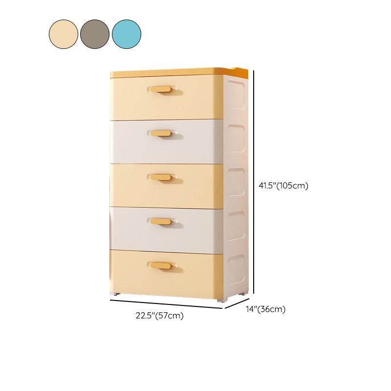 Contemporary Youth Armoire Plastic 5-drawer Wardrobe Armoire