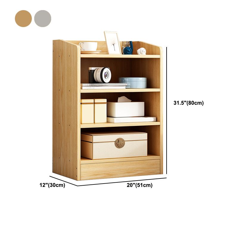 Contemporary Wooden Bedside Cabinet Lower Shelf Night Table for Bedroom