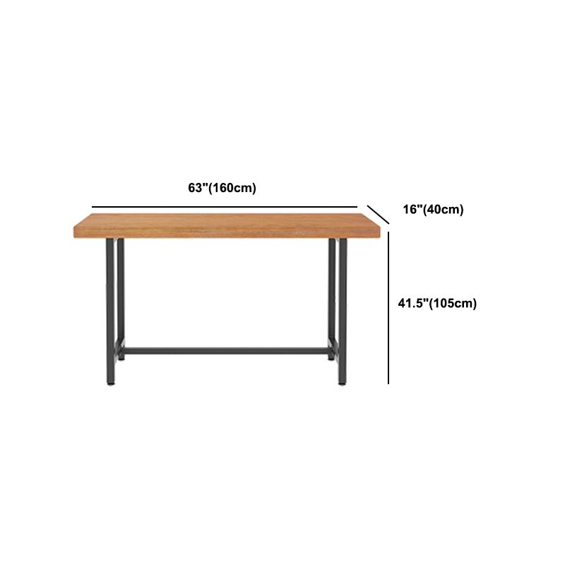 Wood Bar Dining Table Industrial Rectangle Bar Table with Trestle for Cafe