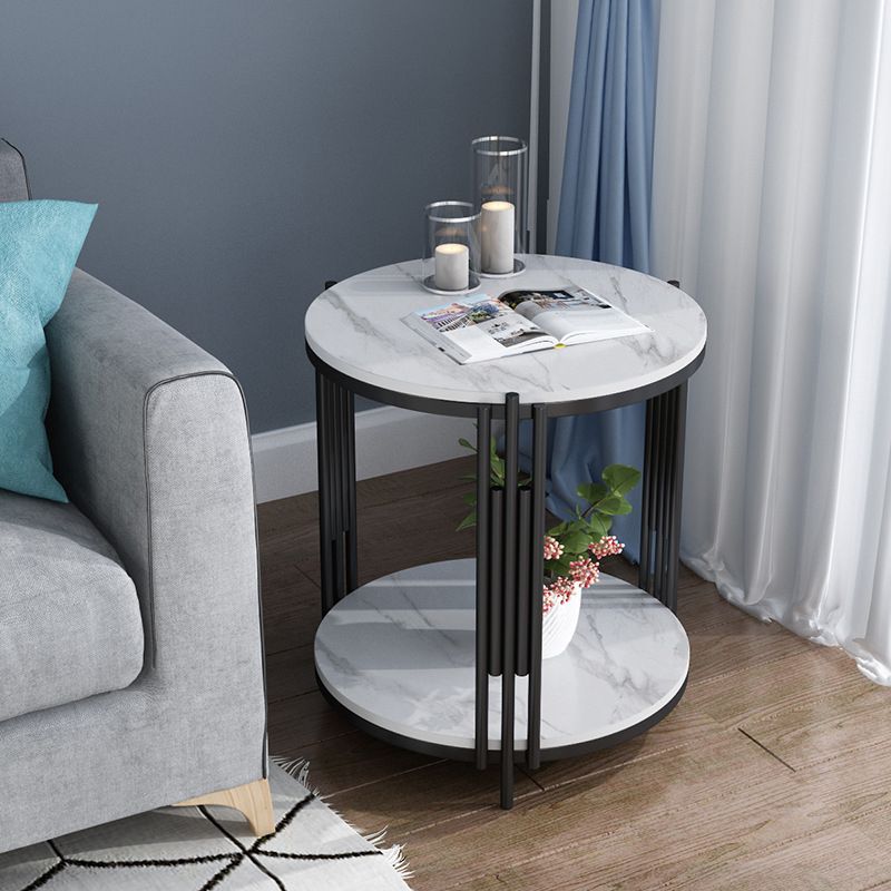 Contemporary Accent Table Nightstand Open Storage Bedside Cabinet for Bedroom