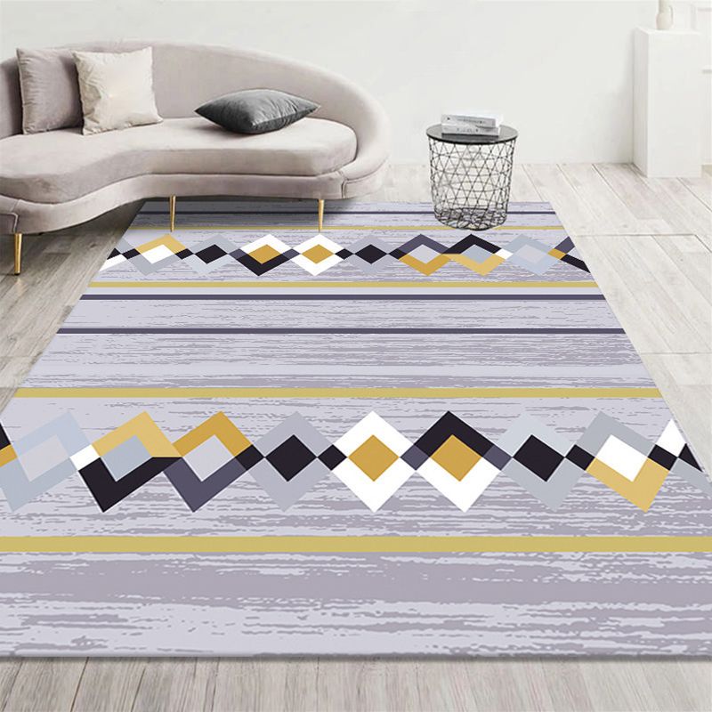 Funky multicolor boho chic tapijt synthetisch trellis afdrukt tapijt huisdiervriendelijke vlekbestendig niet-slip tapijt voor salon