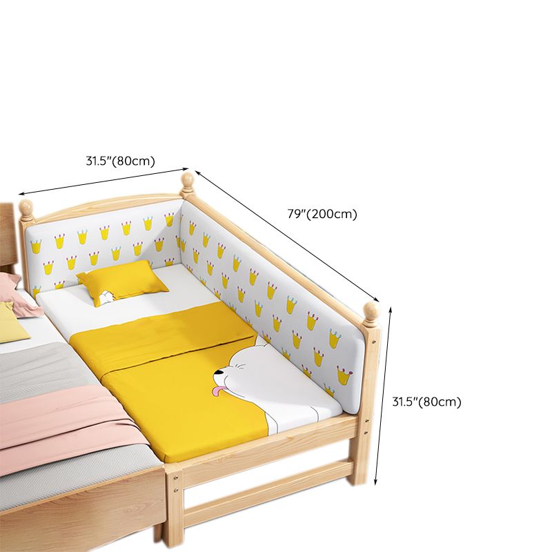 Modern Nursery Crib Solid Wood Nursery Crib Bed with Guardrail