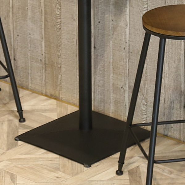 Industriële black metalen balktafel hout 21.6 "W top indoor voetstuk bistro tafel