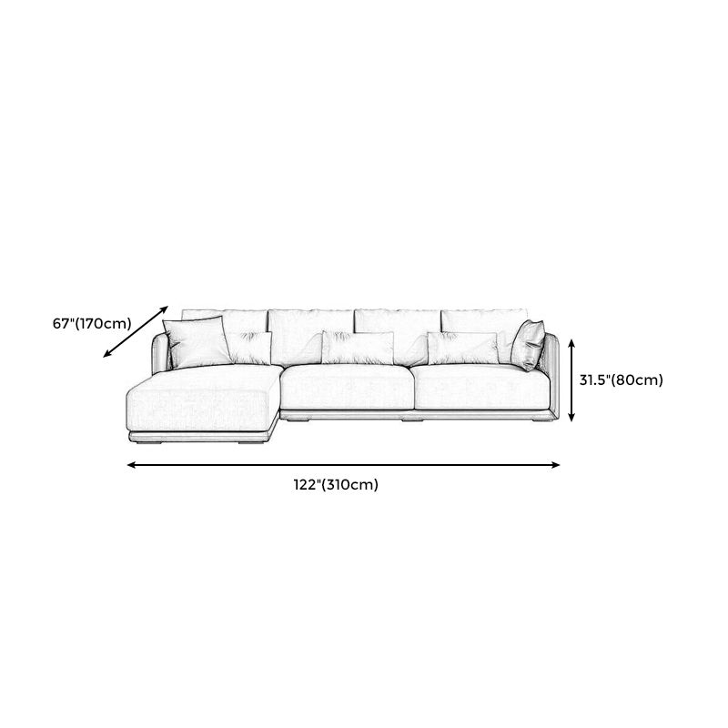 Contemporary Faux Leather Sofa Square Arm Cushion Back  Sectional for Living Room