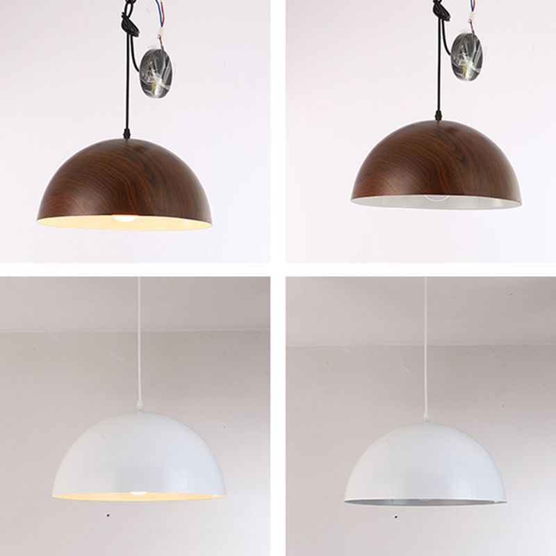 1-Light Dome Pendant Lights Contemporary Metal Macaron Pendant Lamp