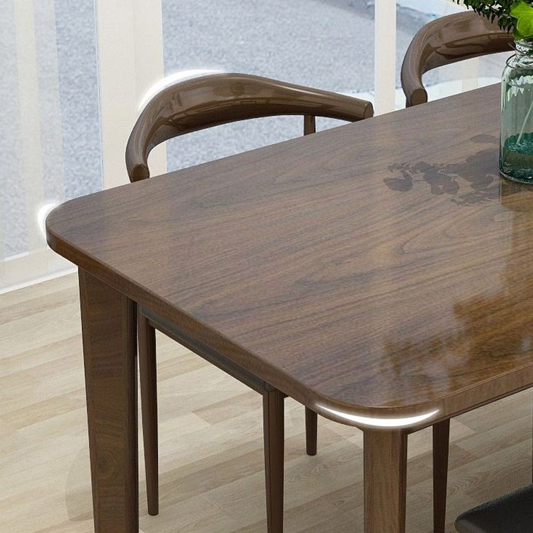 Contemporary Style Solid Wood Rectangle Dining Table 4 Legs Table for Home